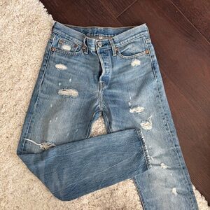 Levi’s 501 Original Fit Distressed Jeans